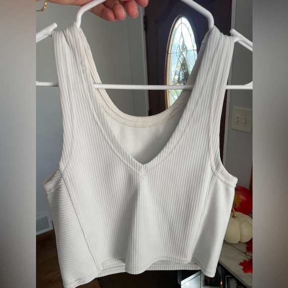 LULULEMON ribbed sofstreme cropped tank top in the color light vapor - Picture 4 of 6